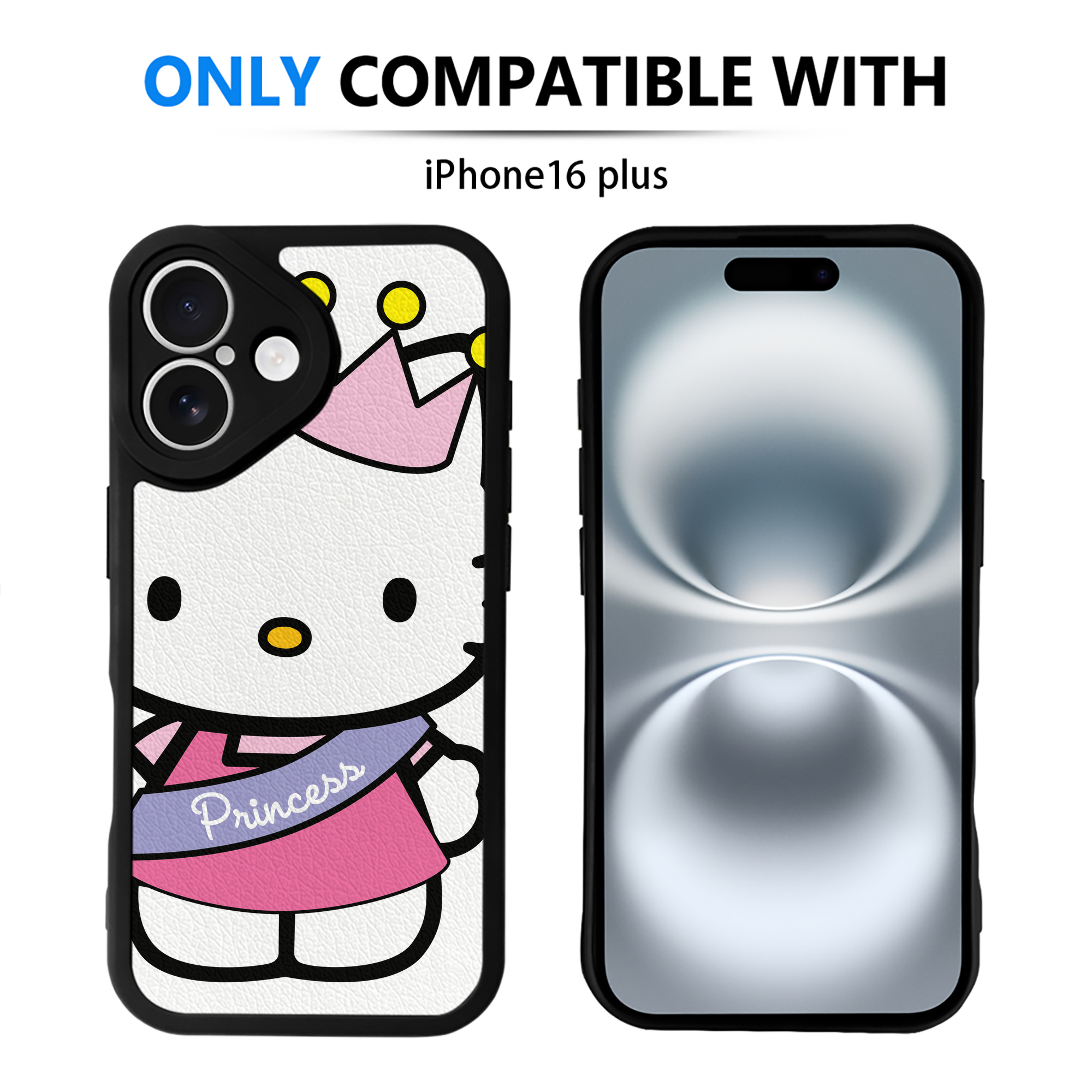 （画像用） Hello Kitty ハローキティ 【iPhone 16シリーズ対応】シリコンスマホケース（レザー調） 材質：シリコン